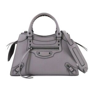 BALENCIAGA Neo Classic City S Hand Shoulder Bag Leather Gray 638521 90289477